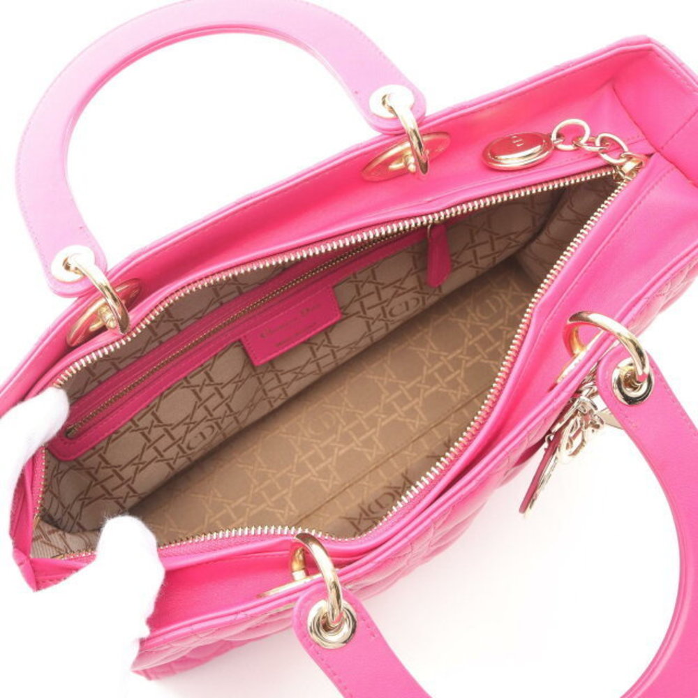 Dior Lady Pink Handbag Leather - Picture 3 of 7